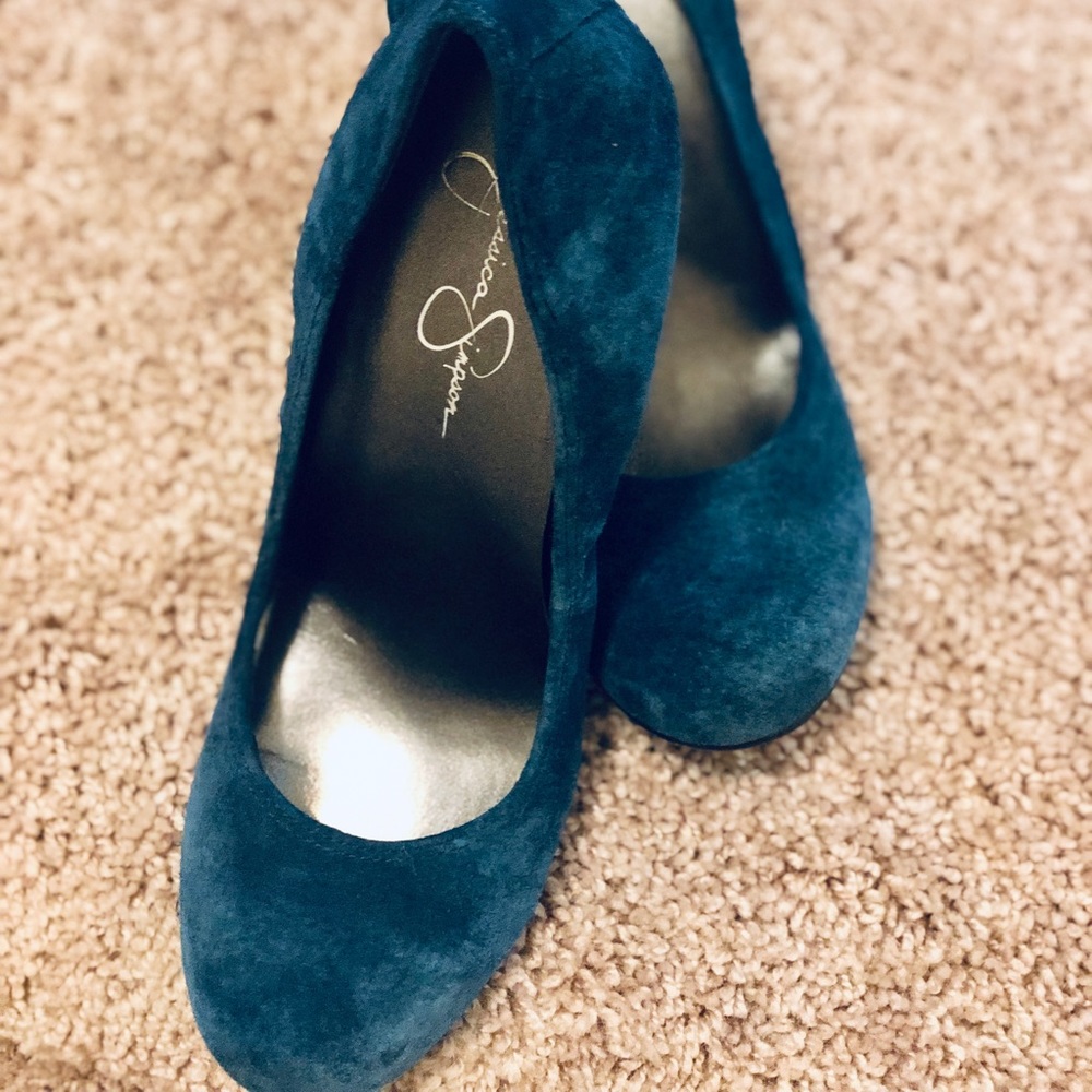 Jessica Simpson Blue Kelly Round Toe Suede Shoes